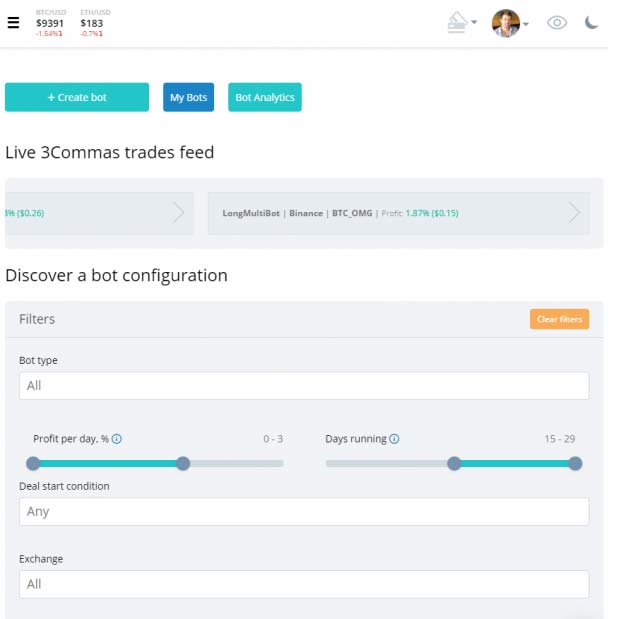 Pary handlu kryptowalutami 3commas