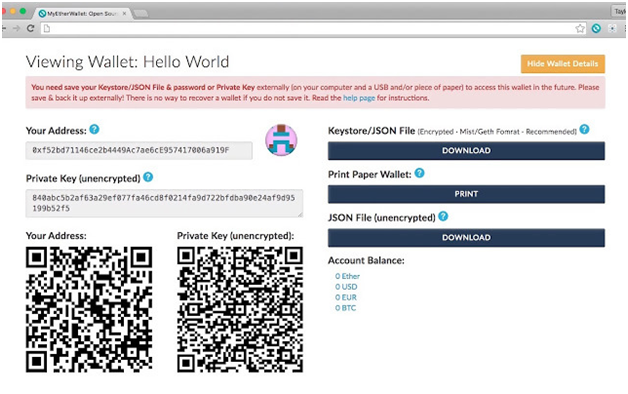 Carteiras de token de atenção básica MyEtherWallet