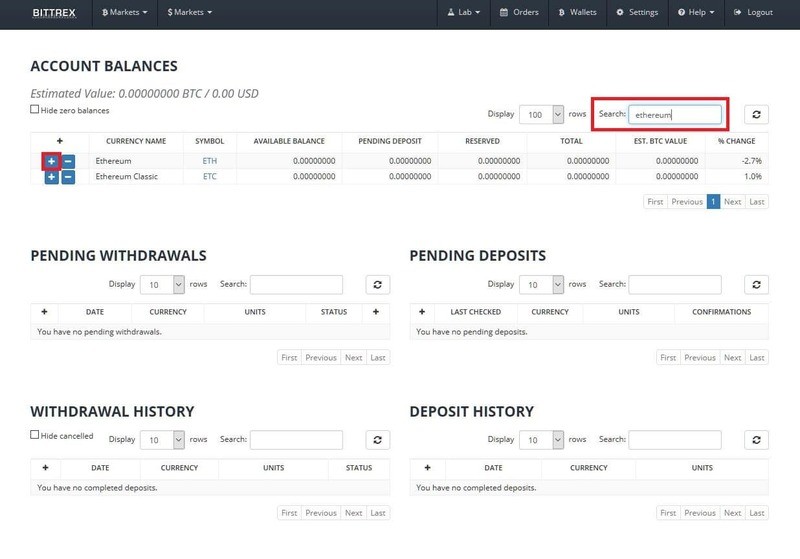 Hvordan finne kryptovalutaen din i Bittrex-kontoen din